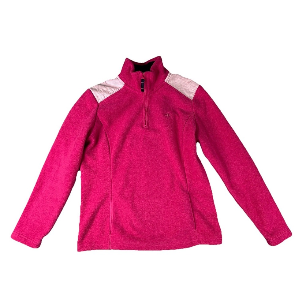 Brooks‎ Brothers Womens Medium Pink 1/4 Zip Pull Over Fleece Jacket